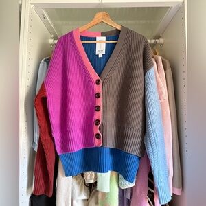 Colorful Button-Up Women's Sweater
